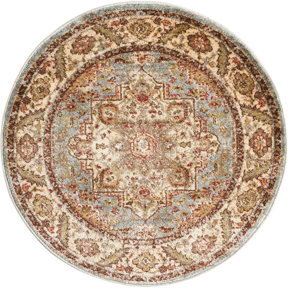 Nourison Delano Blue 3 ft. Round Area Rug370815 The Home Depot