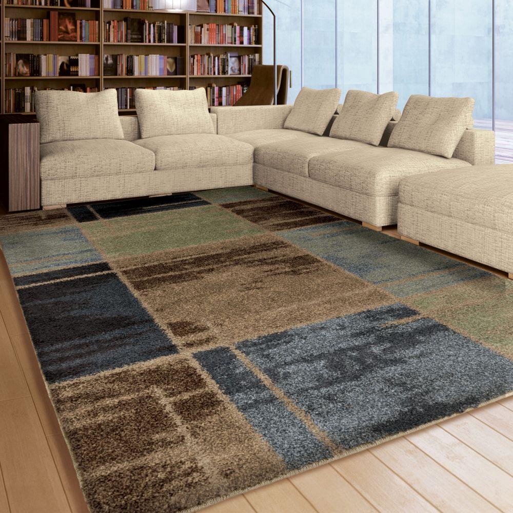 Orian Rugs Juke Blue Geo 5 Ft X 8 Indoor Area Rug