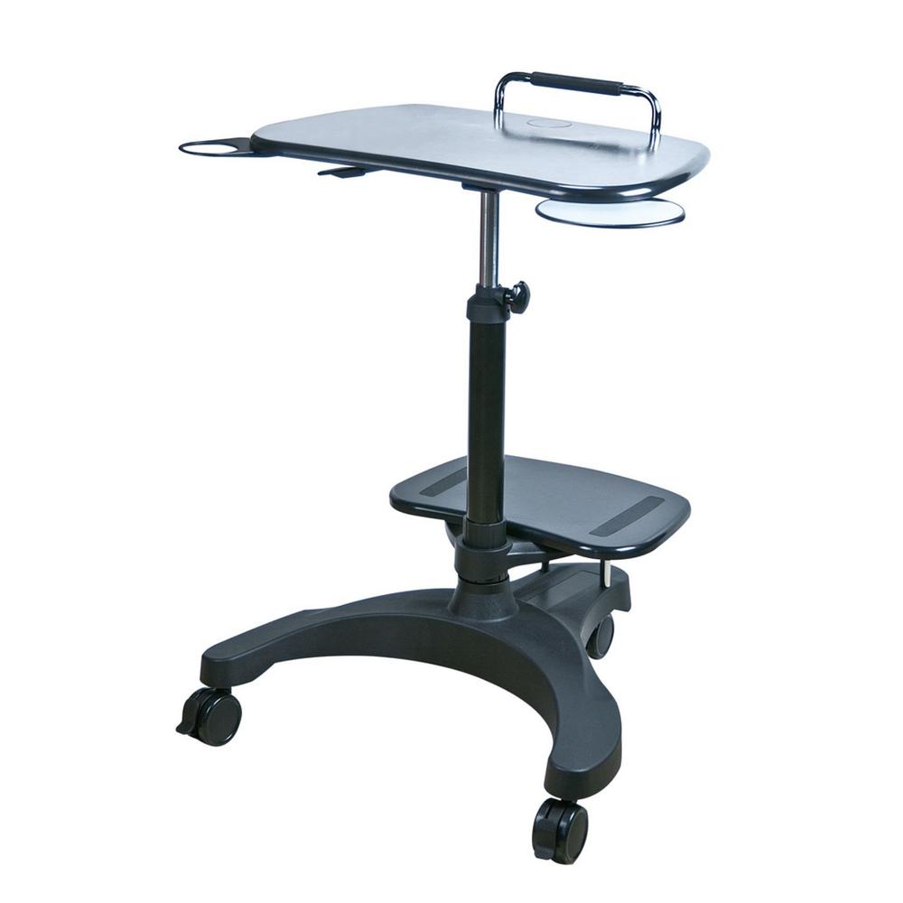 Aidata Sit/Stand Black Mobile Laptop Workstation With Shelf LPD009P ...