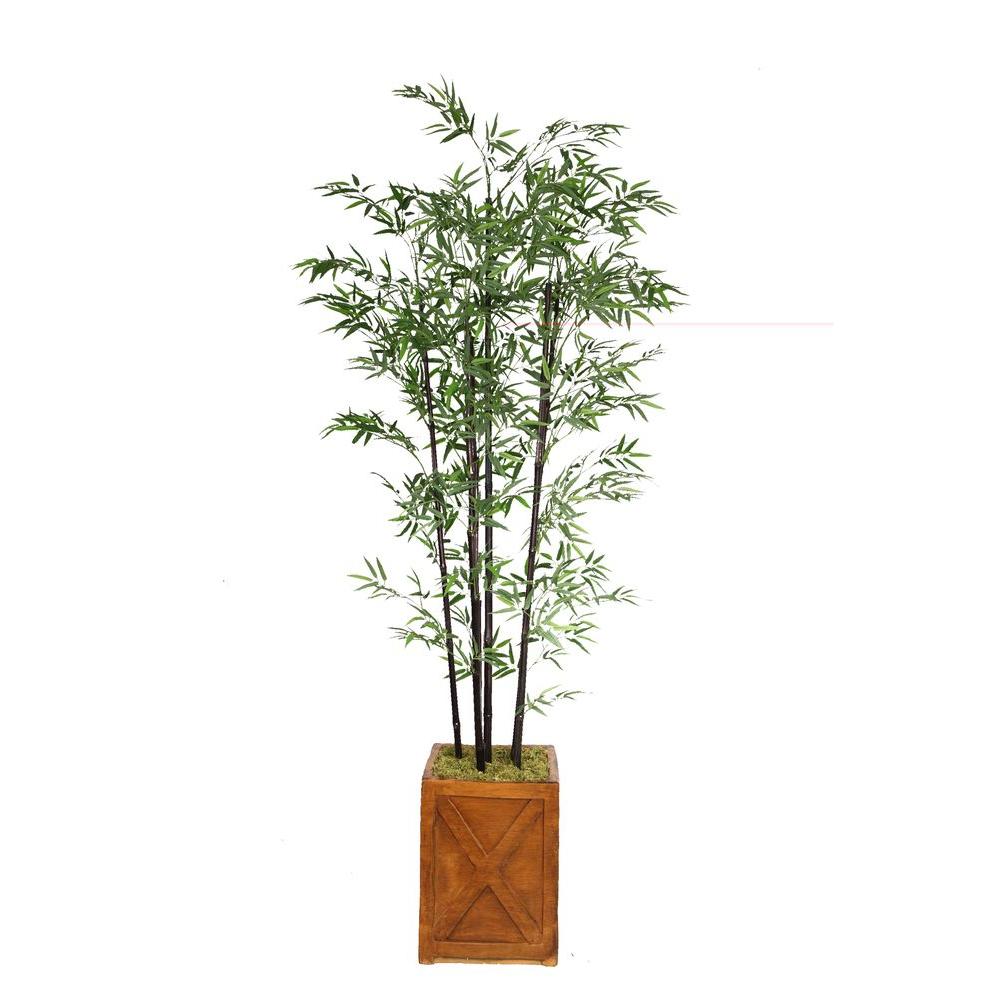 Laura Ashley 81 In Tall Black Bamboo Tree 13 Fiberstone Tall Black Bamboo Tree In 13 Fiberstone Planter Vhx106207 The Home Depot