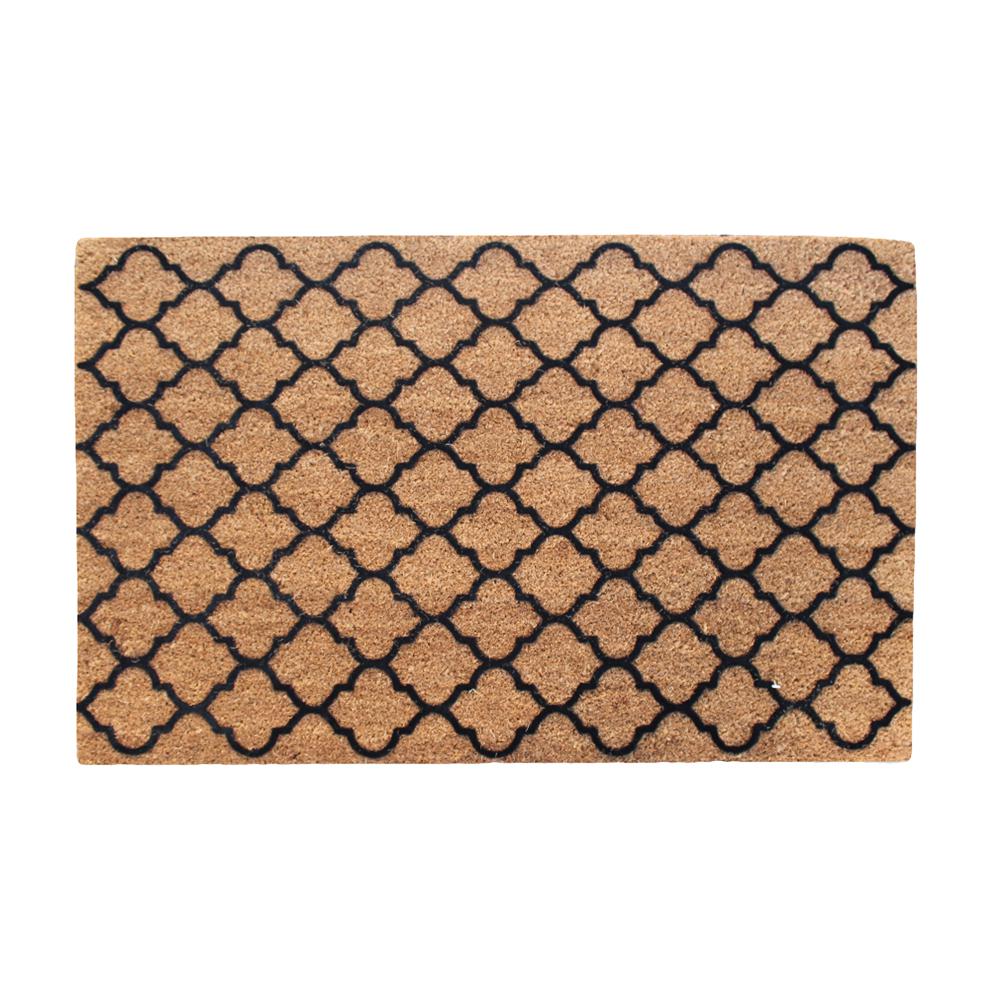 A1HC First Impression Black Walden Ogee 24 in. x 36 in. Flocked Coir