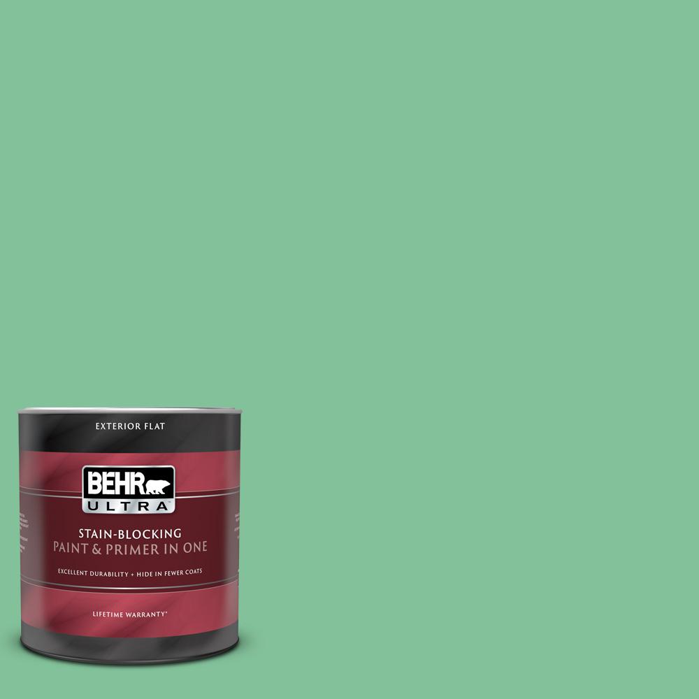 BEHR ULTRA 1 qt. P4104 Willow Hedge Flat Exterior Paint and Primer in