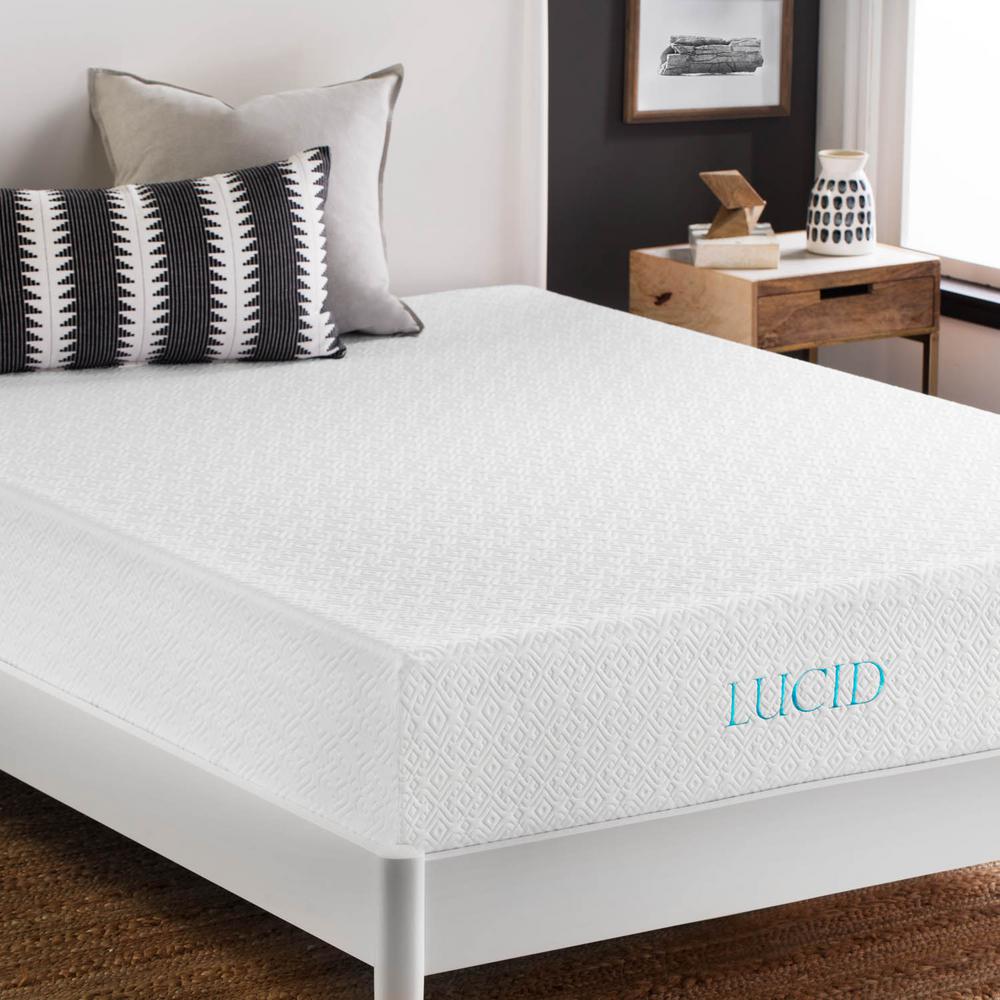 Lucid 10 In Twin Xl Dual Layered Plush Memory Foam Mattress Twin Xl Dual Layered Plush Memory Foam Mattress Hdlu10tx3pmf The Home Depot