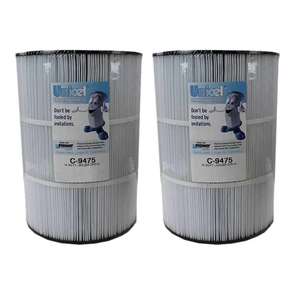 Unicel 9.94 in. Dia 75 sq. ft. Replacement Pool Filter Cartridge (2