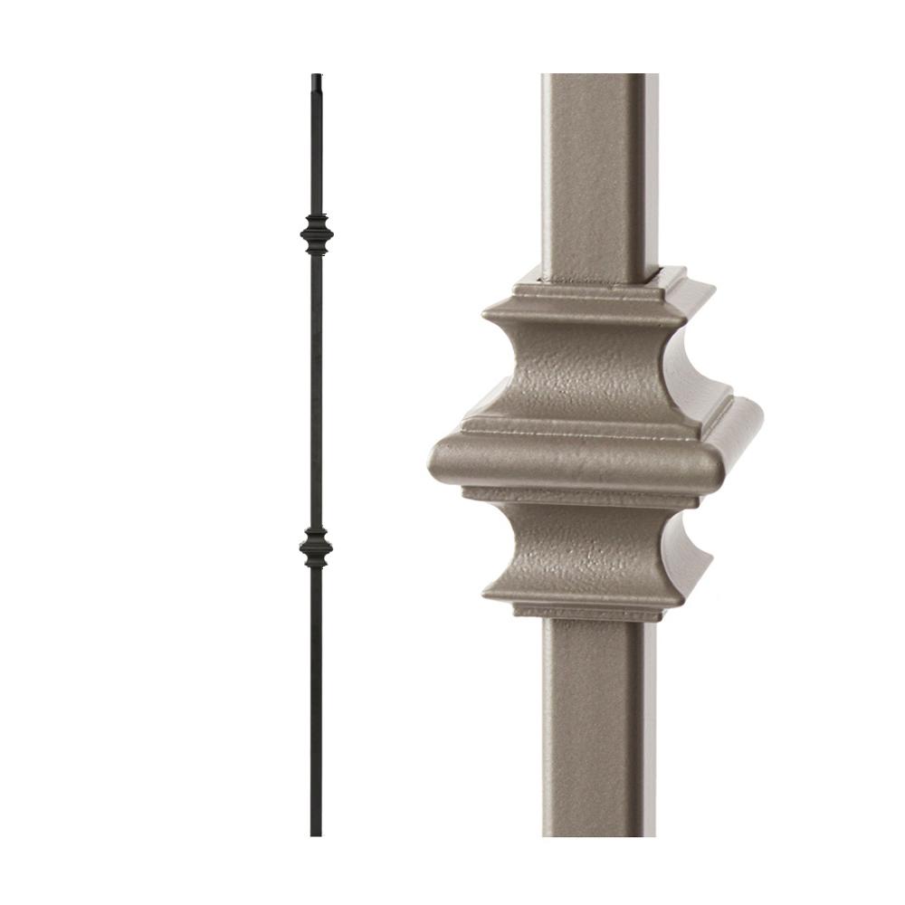 Satin Black 34.1.3-T Mega Single Basket Hollow Iron Baluster for Staircase Remodel