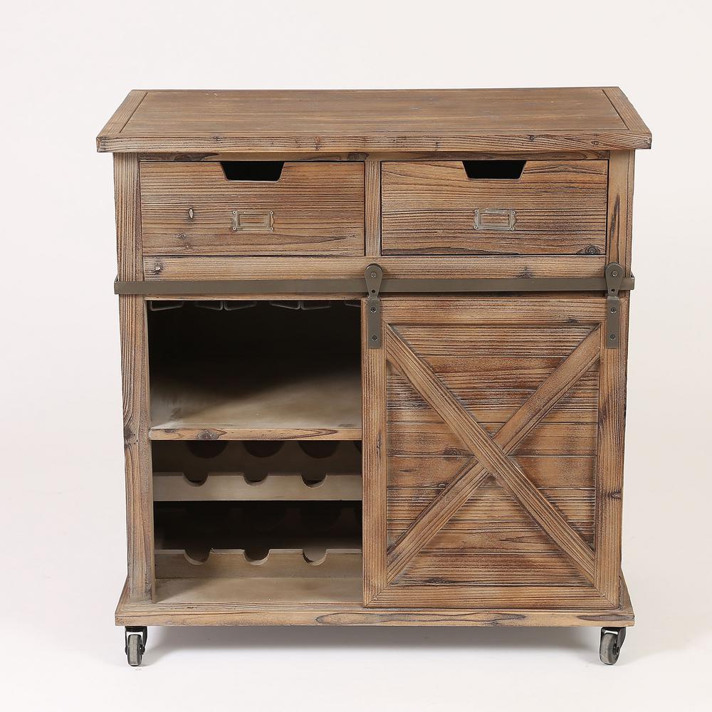 Winsome House 14 Bottle Rustic Wine Cabinet Wh181 The Home Depot 14 Bottle Rustic Wine Cabinet