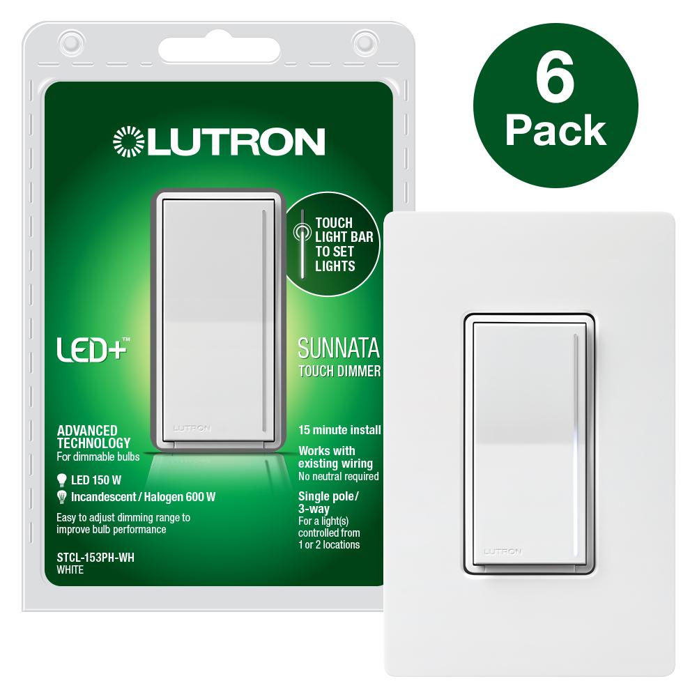 Lutron Sunnata Touch Dimmer w/LED+ Technology, Superior Dimming of LED