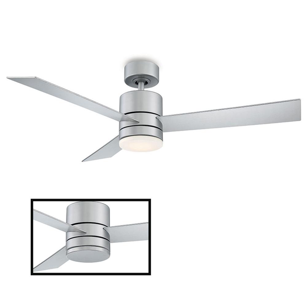 Modern Forms Axis 52 In Led Indoor And Outdoor 3 Blade Smart In Titanium Silver Ceiling Fan With Light Kit 2700k