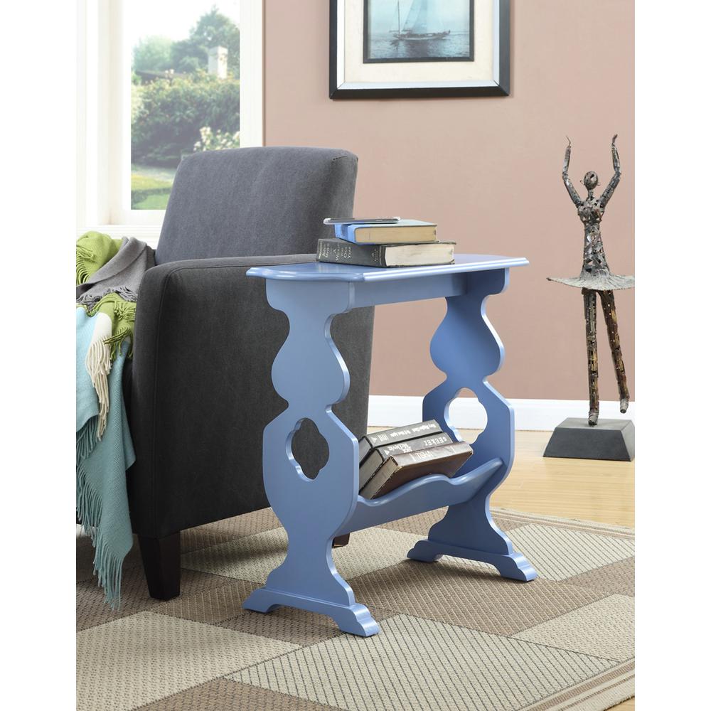 Decor Therapy Simplify Antique Iced Blue Oval End TableFR1540 The