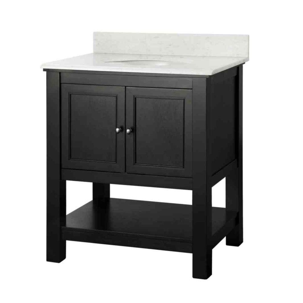 Home Decorators Collection Gazette 31 In W X 22 D Vanity D Vanity In Espresso With Marble Top Carrara