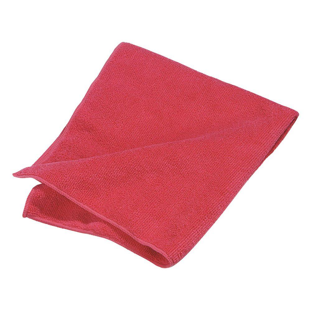 Carlisle 16 in. x 16 in. Microfiber Terry Cleaning Cloth in Red (Case of 12)3633405 The Home