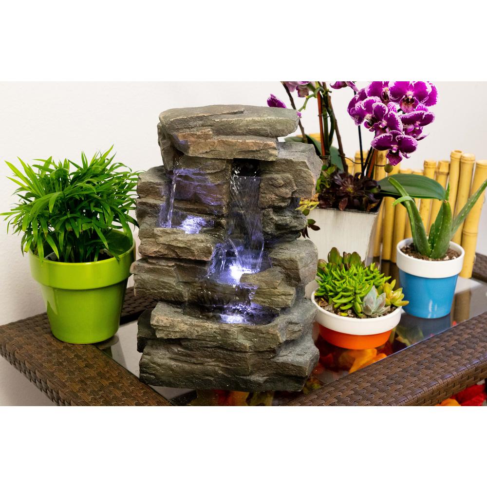 Alpine Resin The Home Depot 13 In Waterfall Tabletop Fountain Alpine