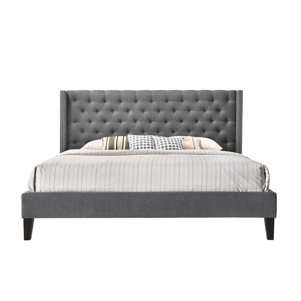 Altozzo Pacifica Gray King Upholstered Bed Alt K6512 Gry The Home Altozzo Pacifica Gray King Upholstered Bed