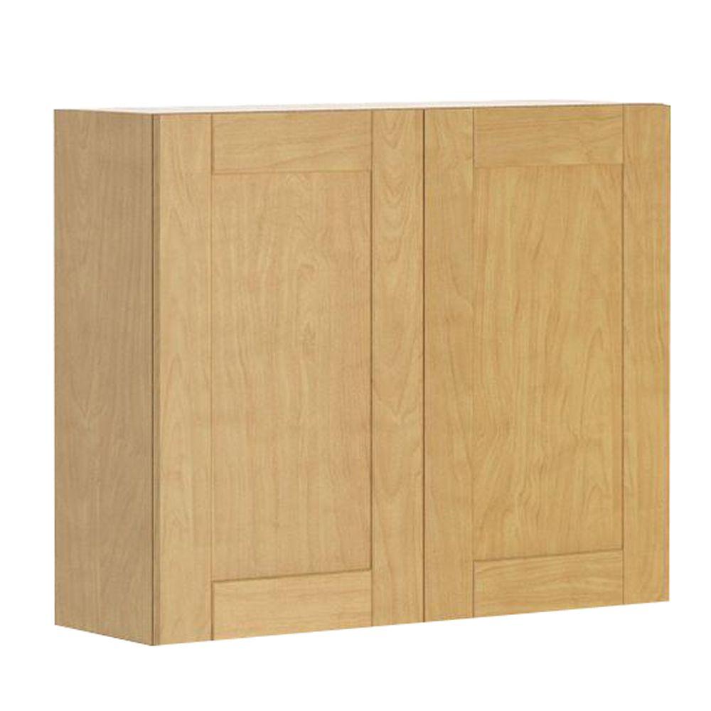 Eurostyle Ready to Assemble 36x30x12.5 in. Milano Wall Cabinet in Maple ...