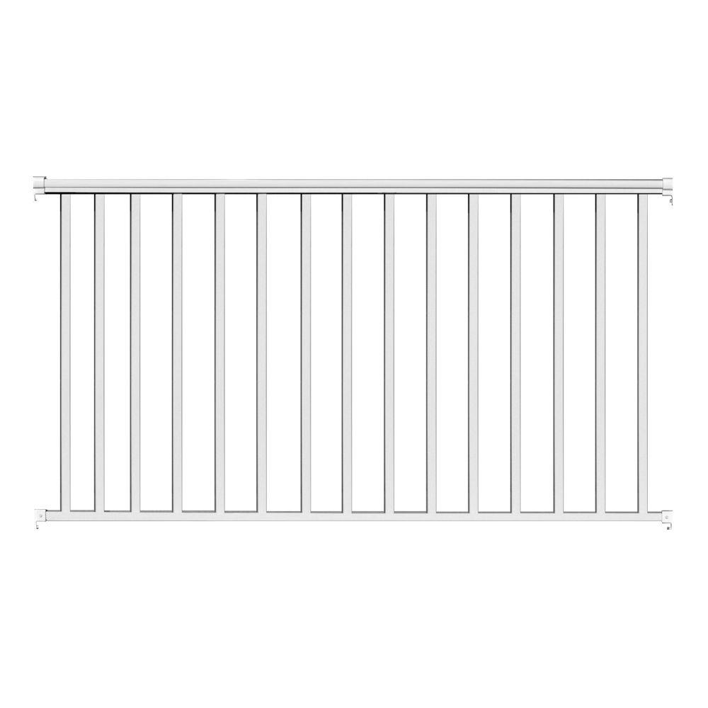 Ez Handrail 8 Ft X 42 In White Aluminum Baluster Railing Kit Ez8cw The Home Depot