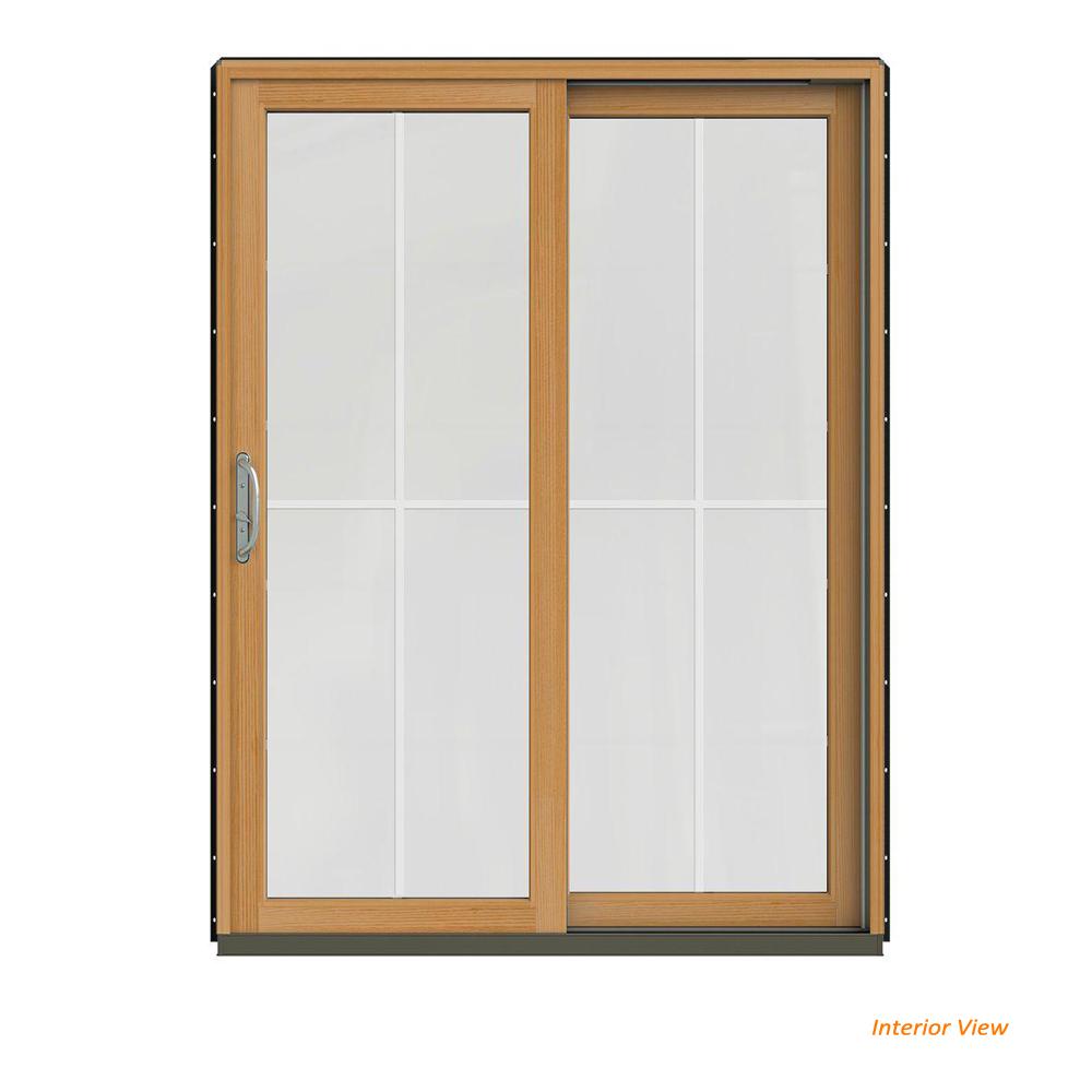 JELDWEN 60 in. x 80 in. W2500 Contemporary Bronze Clad Wood Right