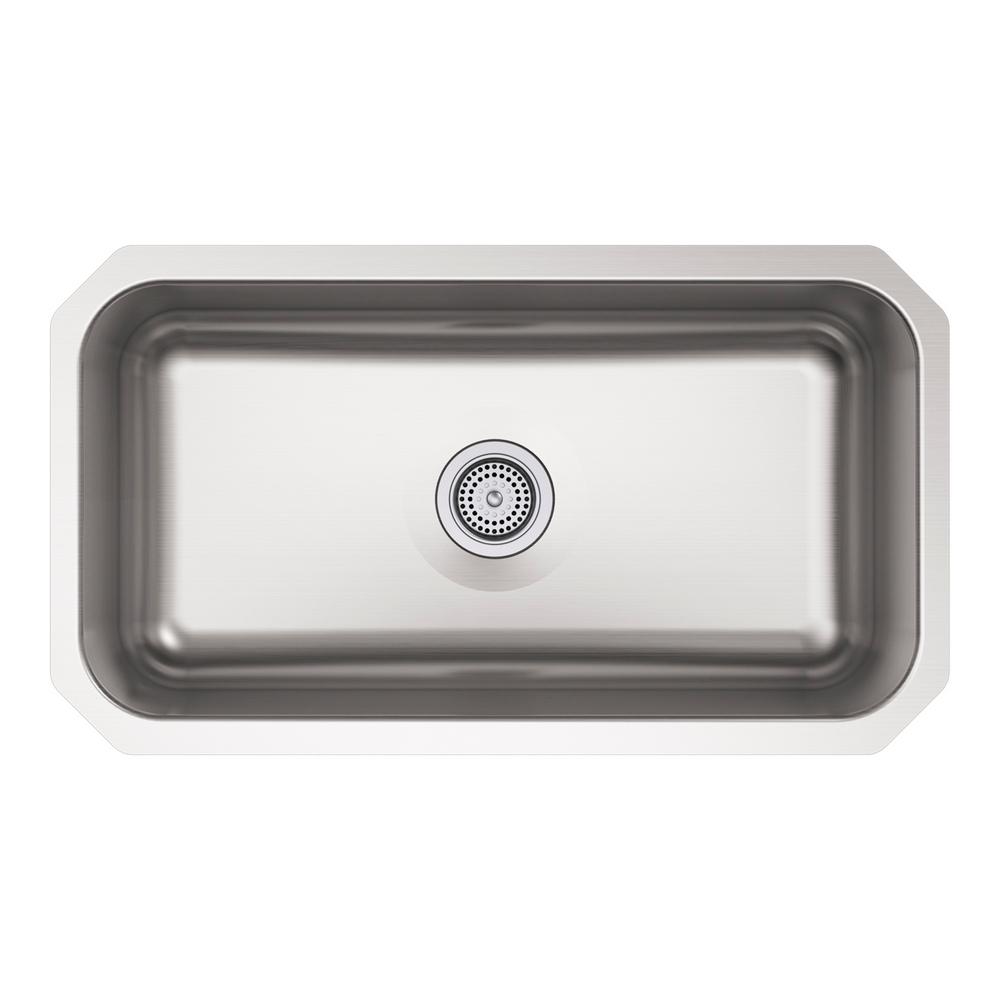 Kohler Ballad Undermount Stainless Steel 32 In Single Bowl Kitchen Sink - Remove Scratches Kohler Stainless Steel Sink Kohler Ballad Undermount Stainless Steel 32 In Single Bowl Kitchen Sink - Remove Scratches Kohler Stainless Steel Sink