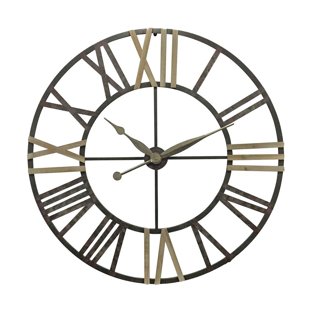 Download Sagebrook Home Roman Numeral Metal Wall Clock-13120 - The Home Depot
