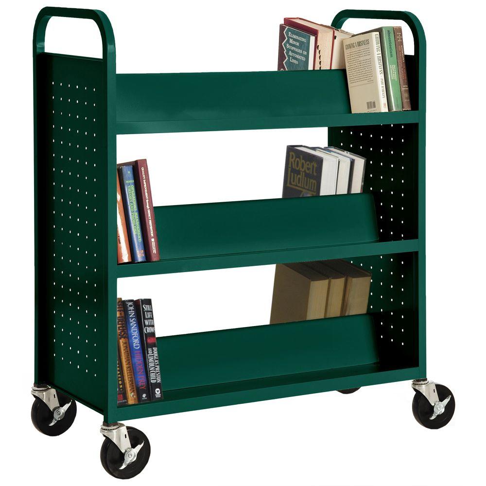 Sandusky Forest Green Mobile Steel BookcaseSV33608 The Home Depot