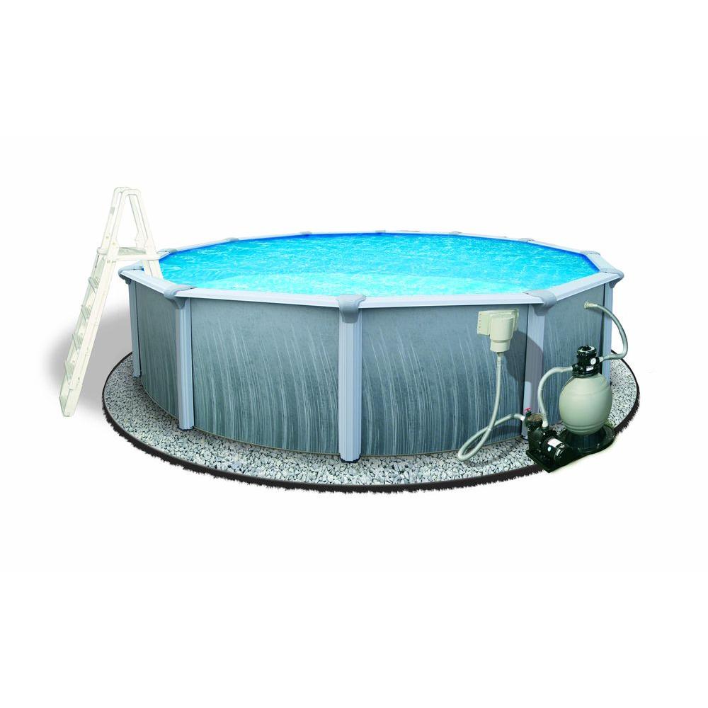 blue wave belize round 52 steel pool with 6 top rail