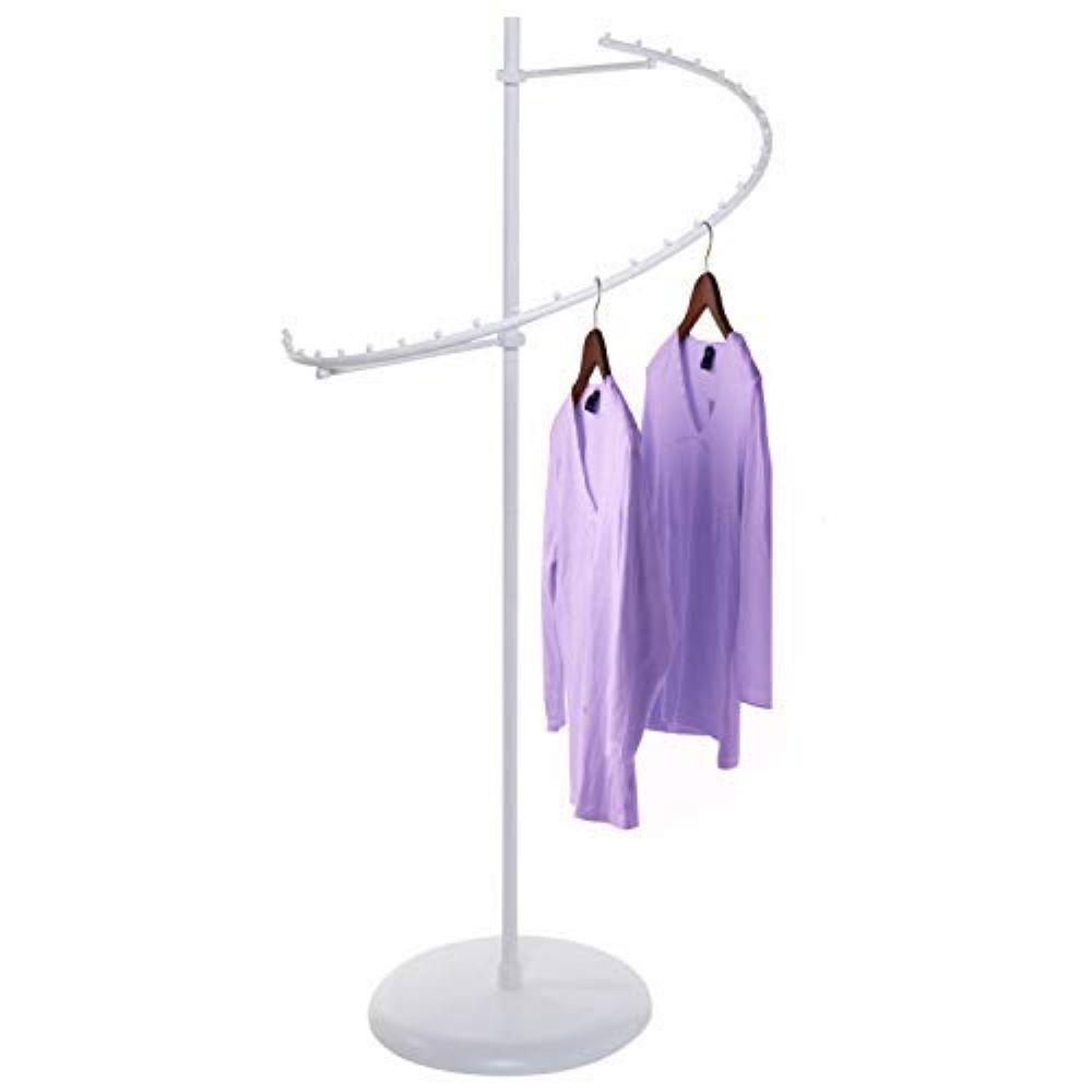 Only Hangers 18 in. W x 67 in. H White Metal Semi Spiral Garment Rack ...