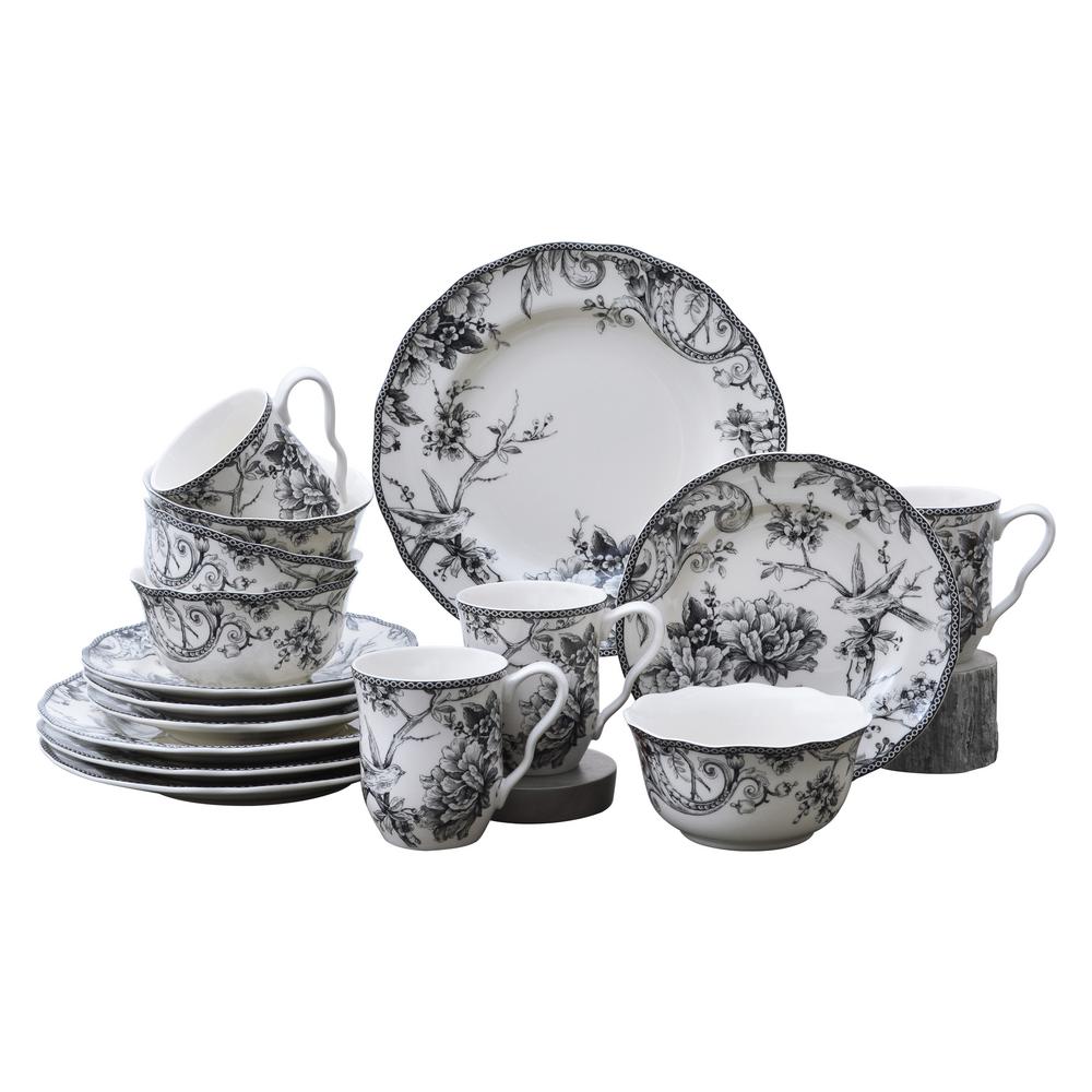 black and white dinnerware