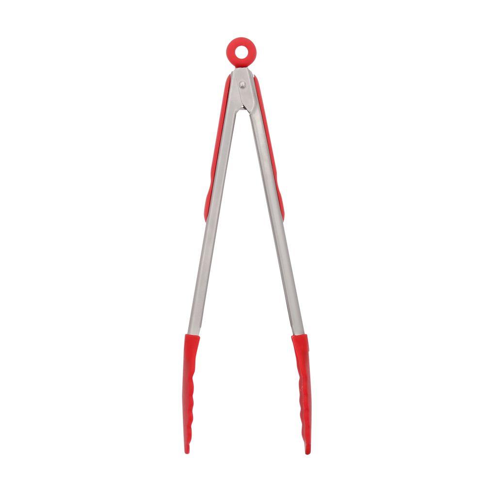 Charcoal Companion Locking BBQ Grill Tongs with SoftGrip HandleCC1077