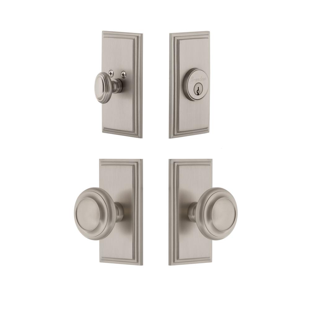 Grandeur Carre Plate 2 3 4 In Backset Satin Nickel Circulaire