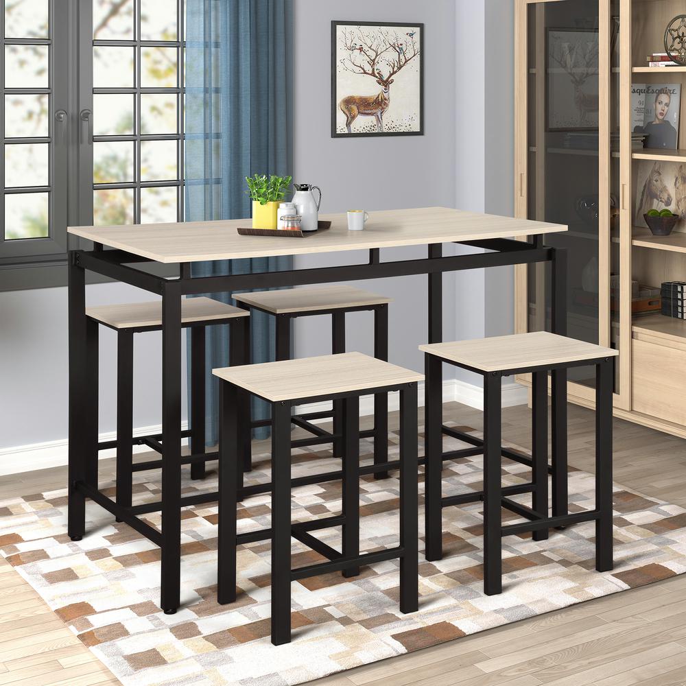 Pub Table Set For Dining Room Kitchen Room Pub And Bistro Harper Bright Designs 5 Piece Counter Height Bar Table With 4 Chairs Kitchen Dining Room Furniture Home Kitchen