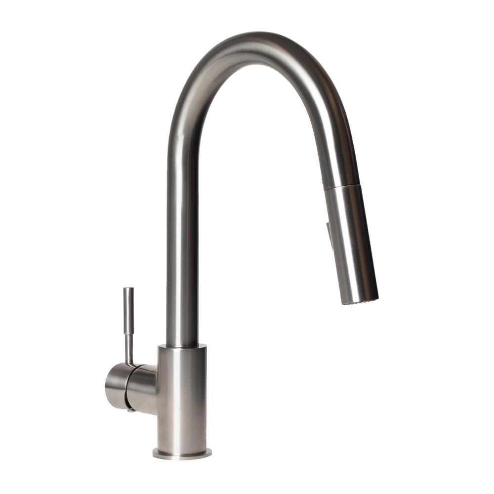 Zline Kitchen And Bath Gemini Single Handle Pull Down Sprayer Faucet In Stainless Steel