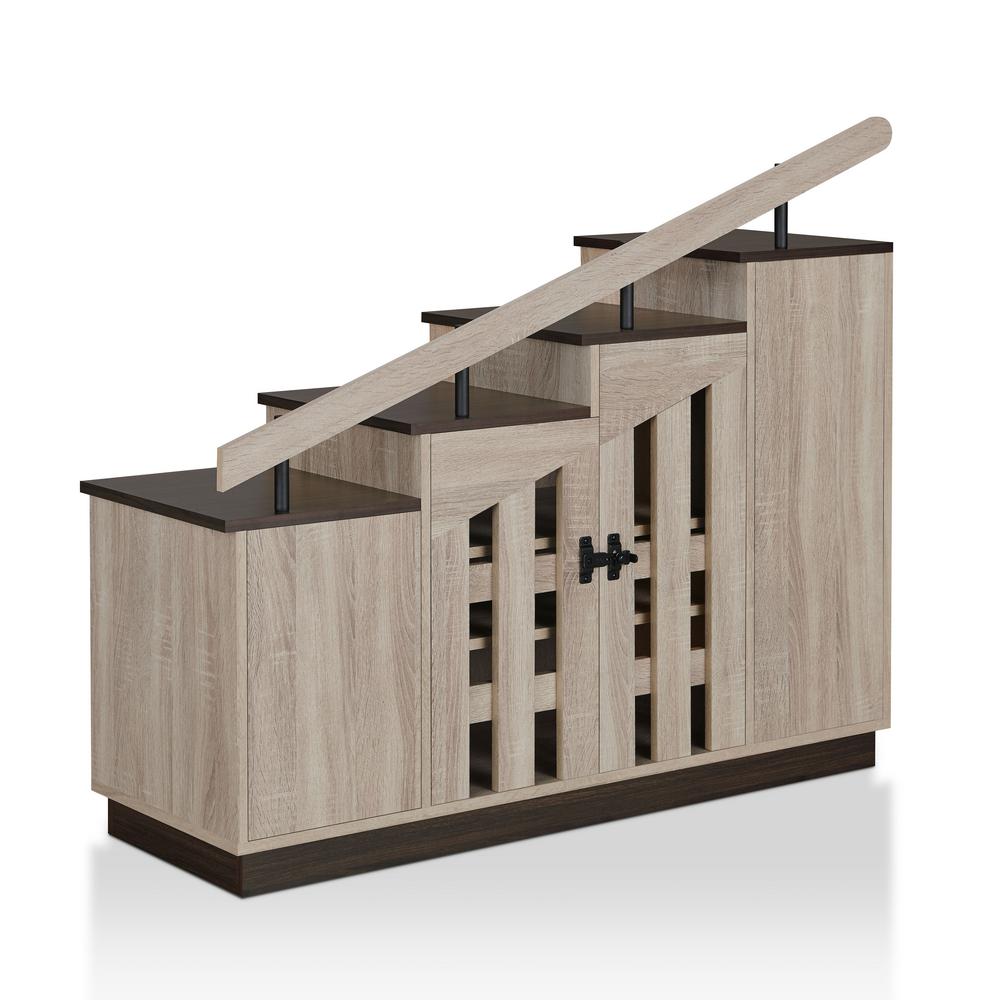 Furniture Of America Elias Natural Oak Novelty Staircase Shoe