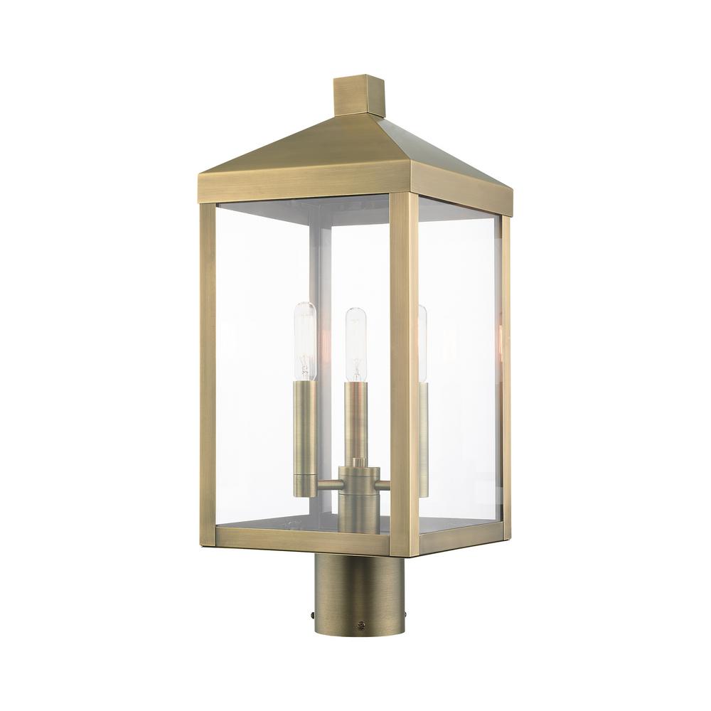Livex Lighting Westover 2Light Outdoor Brushed Nickel Post Light2284