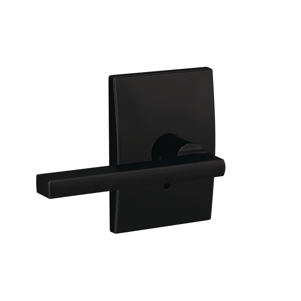 Schlage Custom Broadway Matte Black Century Trim Combined Interior Door LeverFC21 BRW 622 CEN