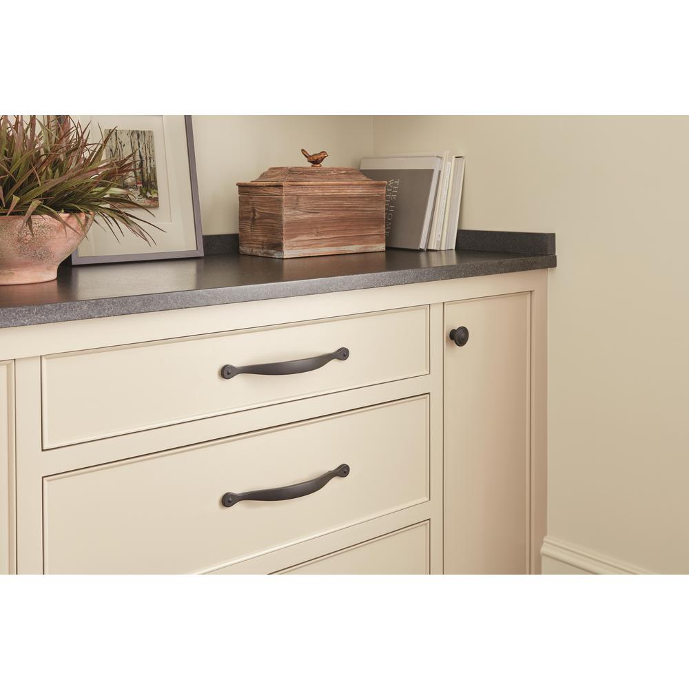 Amerock Inspirations 5 1 16 In 128 Mm Center To Center Flat Black Cabinet Drawer Pull Bp1588fb The Home Depot