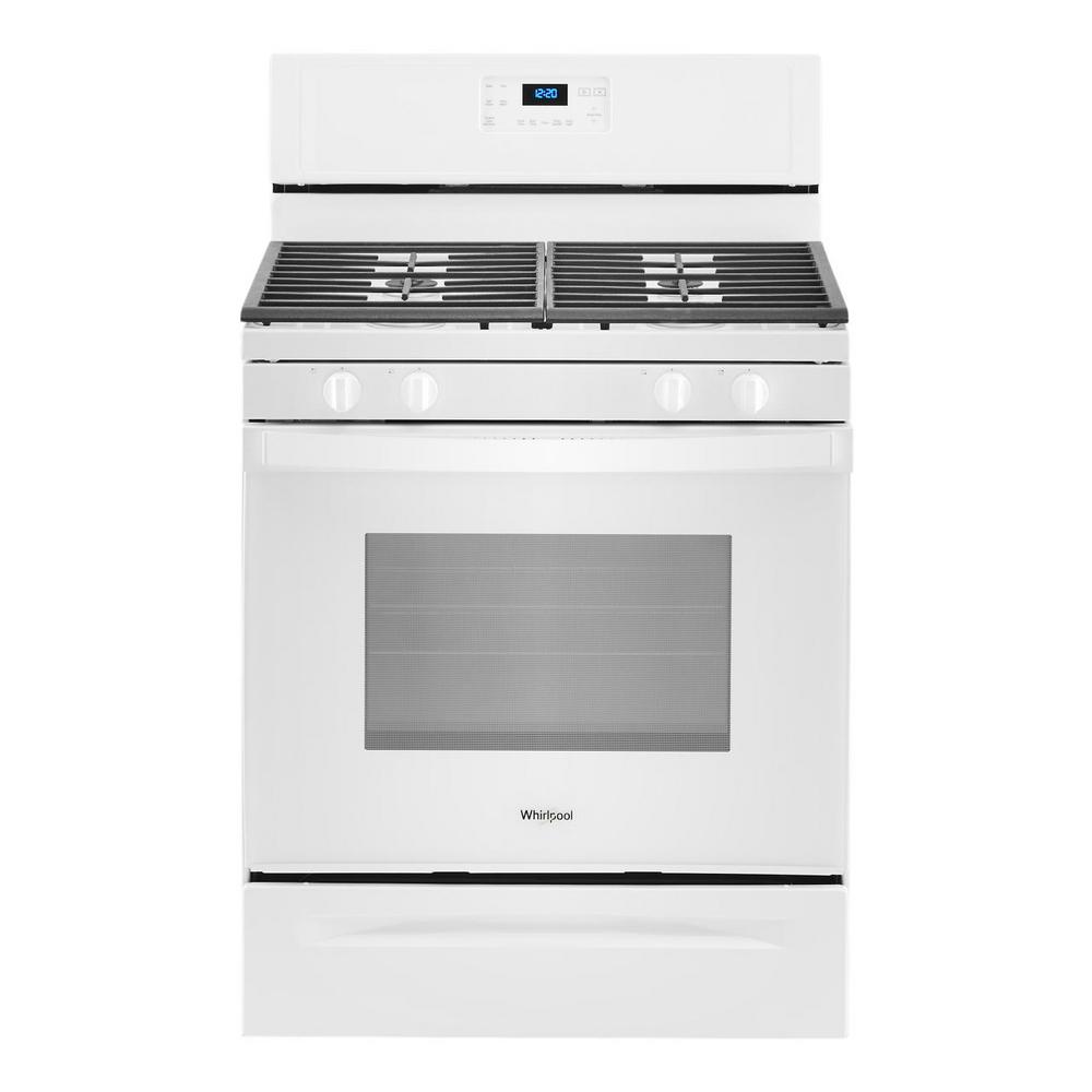 Whirlpool 5.1 cu. ft. Gas Range in White-WFG320M0BW - The Home Depot