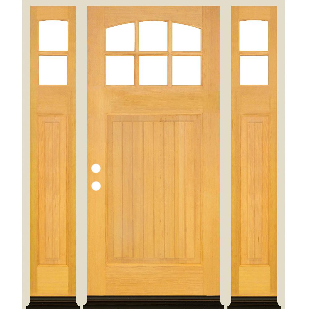Krosswood Doors 64 in. x 80 in. Craftsman Arch RH 1/4 Lite