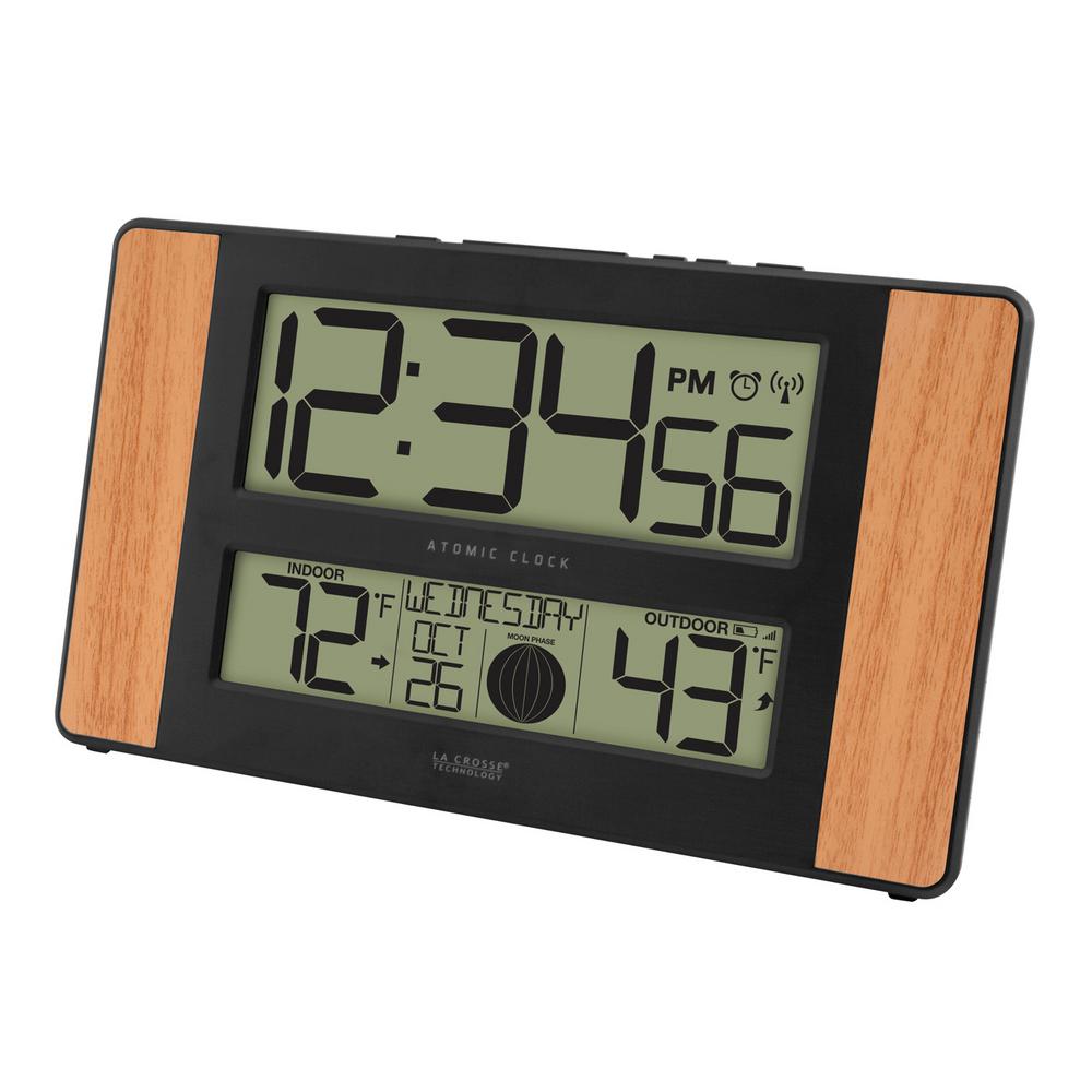 Atomic Digital Clock Date Calendar Display Indoor Outdoor Temperature