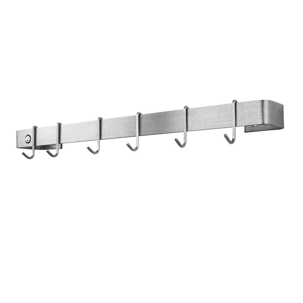 Enclume Handcrafted 36 in. Stainless Steel Wall Rack Utensil Bar with 6 ...