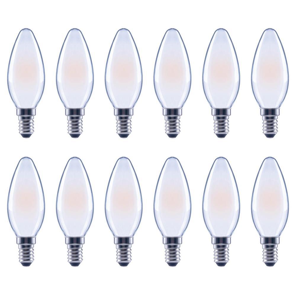 EcoSmart 60-Watt Equivalent B11 Dimmable Frosted Glass Filament Vintage