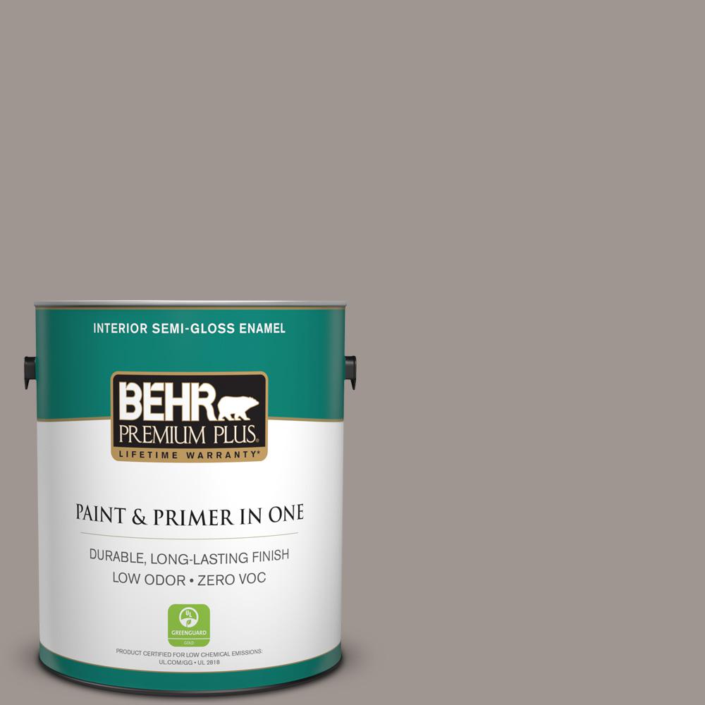 BEHR Premium Plus 1 gal. PPU2501 Carbon Copy SemiGloss Enamel Zero
