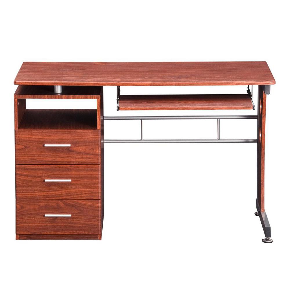 Techni Mobili Mahogany Computer Desk With Ample Storage Rta 3520