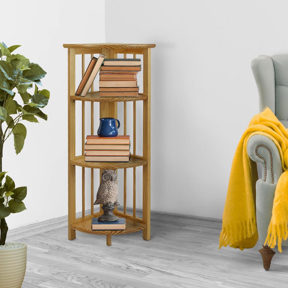 Casual Home Natural 4 Shelf Corner Folding Bookcase 315 10 The Casual Home Natural 4 Shelf Corner Folding Bookcase 315 10 The Depot