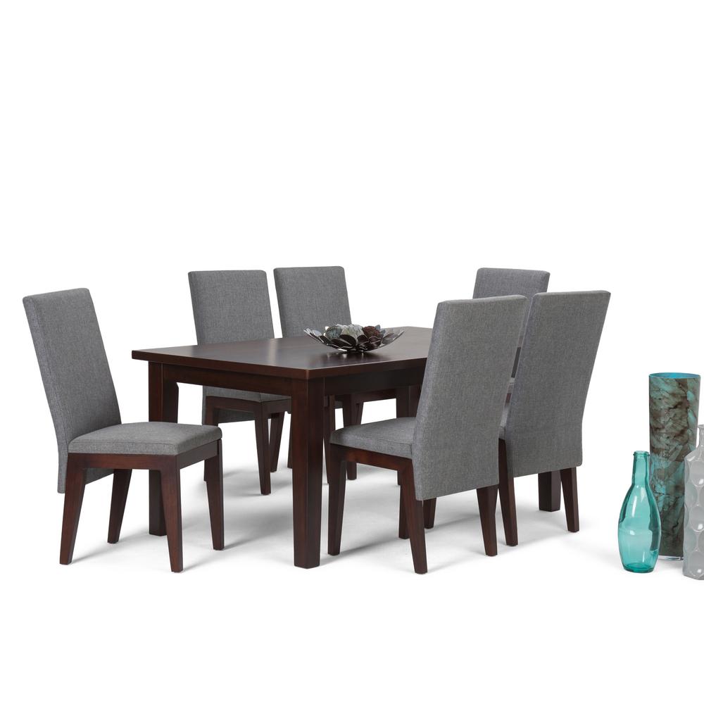 Simpli Home Jennings 7 Piece Dining Set With 6 Upholstered
