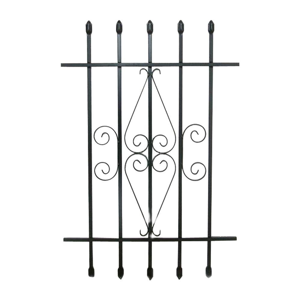 Grisham 24 in. x 36 in. Spear Point Window Bar GuardWB2436BK The