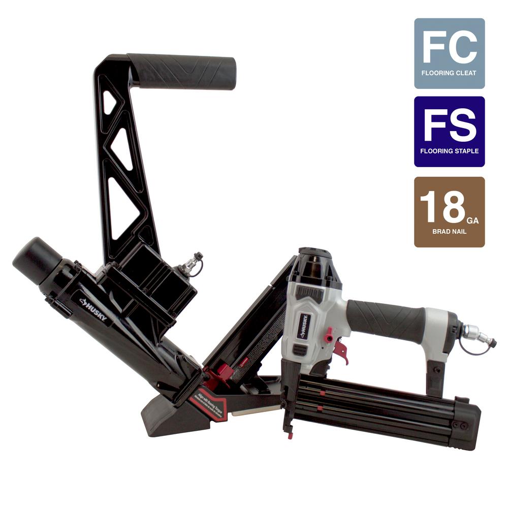 Husky Pneumatic 18Gauge Engineered and Exotic Hardwood Flooring Nailer