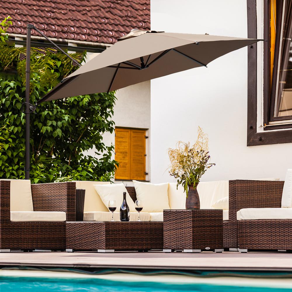 Abba Patio 9 Ft Offset Cantilever Adjustable Vertical Tilt Umbrella In Cocoa Hdabbamrc96dt The Home Depot Abba Patio 9 Ft Offset Cantilever, Abba Patio 9 X 12 Ft Offset Hanging Umbrella