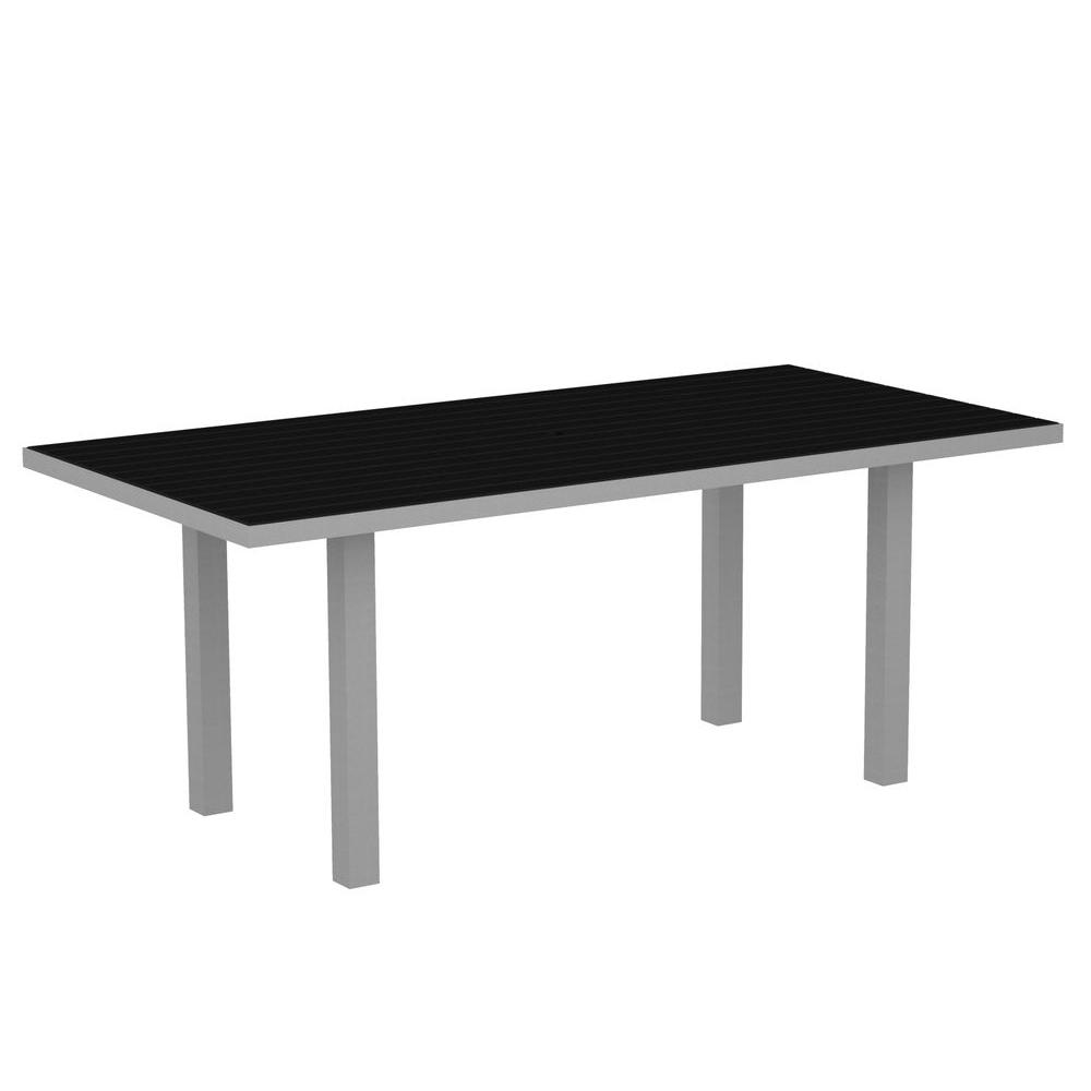 Polywood Euro Textured Silver 36 In X 72 Patio Dining Table With Black Top At3672fasbl The Home Depot - 36 Inch By 72 Dining Table Polywood Euro Textured Silver 36 In X 72 Patio Dining Table With Black Top At3672fasbl The Home Depot - 36 Inch By 72 Dining Table