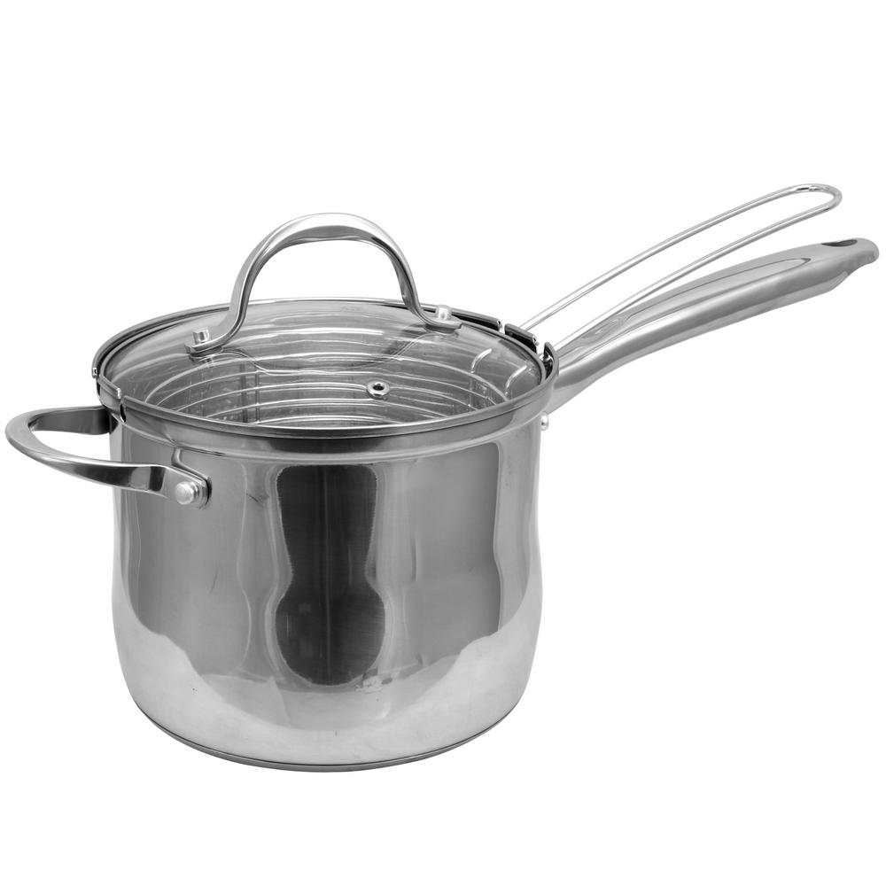 Pan with steamer insert