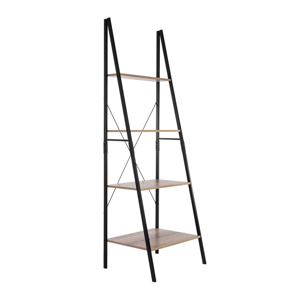 Avalon Tribeca Weathered Wood Ladder Bookcase 62758 The Home Depot