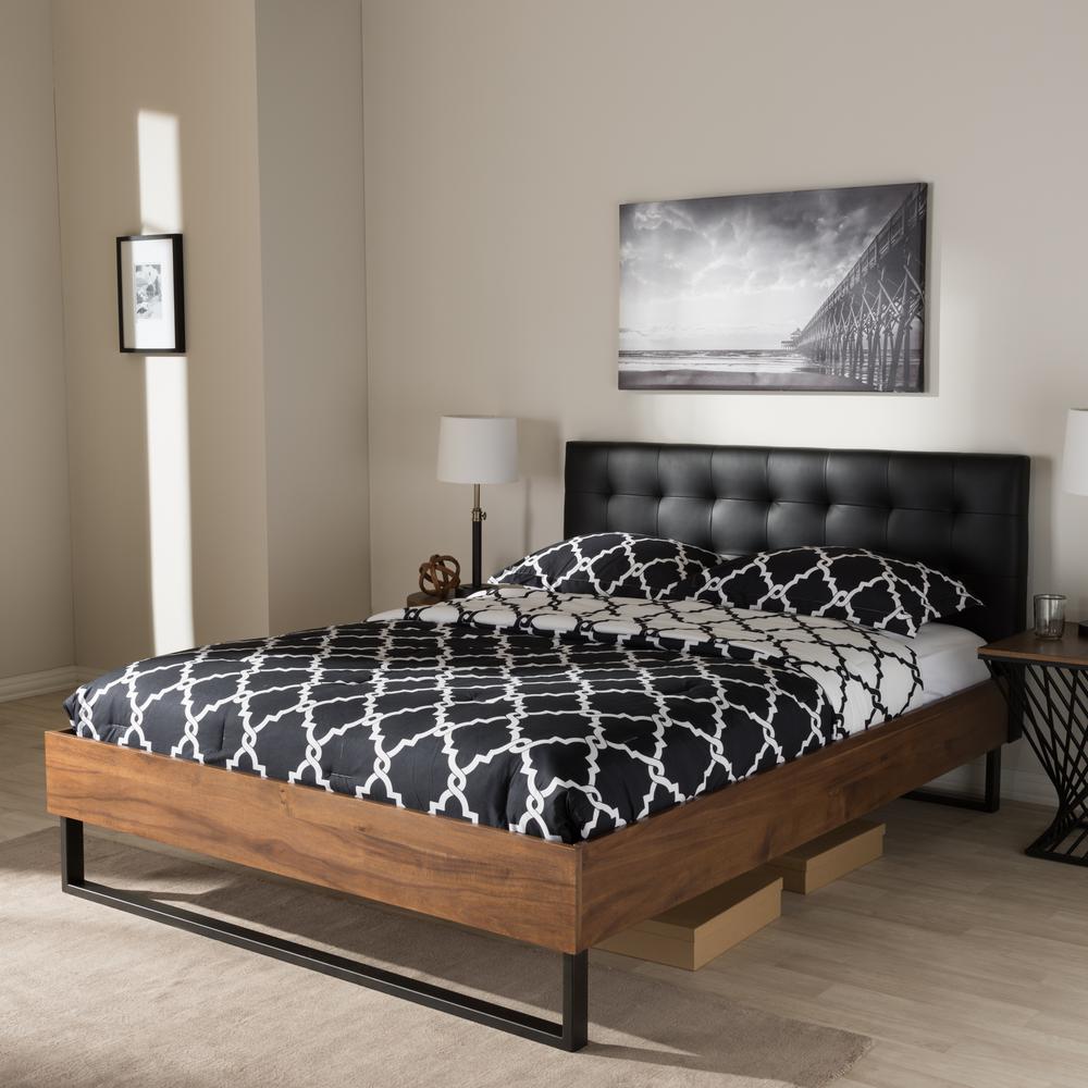 Rest Rite Channing Black Queen Tufted Upholstered Platform Bed
